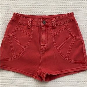 BDG Red high Waisted Jean Shorts